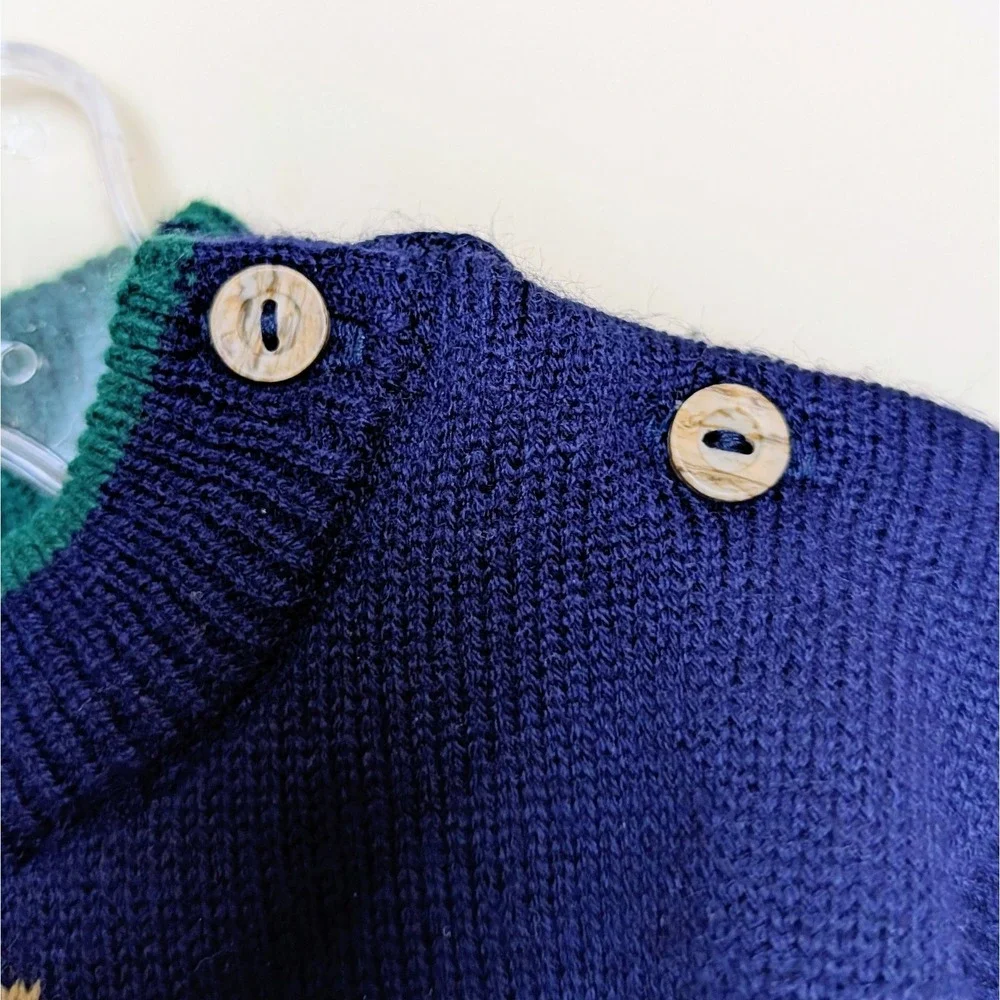 Vintage Carter's American Bear Crewneck Sweater‎ 90s Y2K Polo Infant 6-9 Months